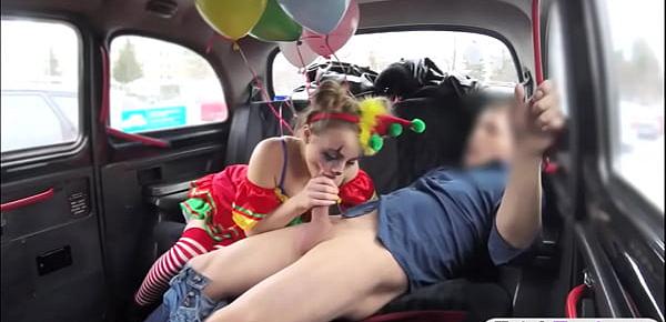  Sweet girl in costume likes drivers cock